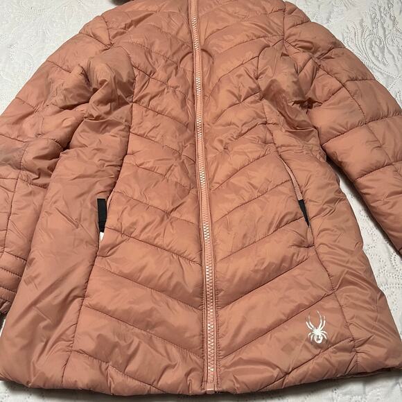 Spyder Timeless Hoodie Puffer Jacket Size 7 - Picture 3 of 7